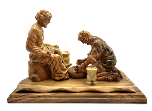 Jesus Washing His Disciples Feet Olive Wood